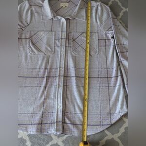 Thread & Supply TXS Womens 1X Plaid Button Front Shirt Purple Flannel Plus